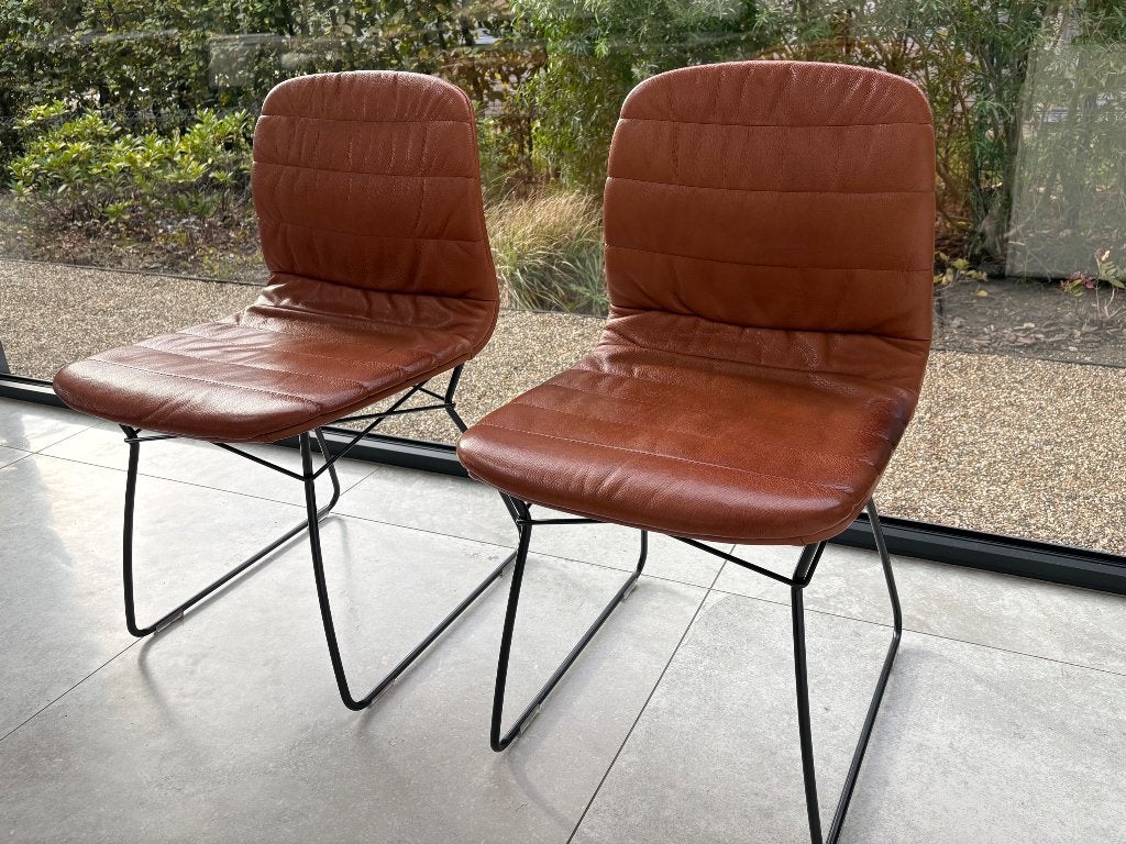 2 originele Design Rila stoeltjes in leder, Maison & Meubles, Enlèvement ou Envoi, Design, Utilisé, Cuir