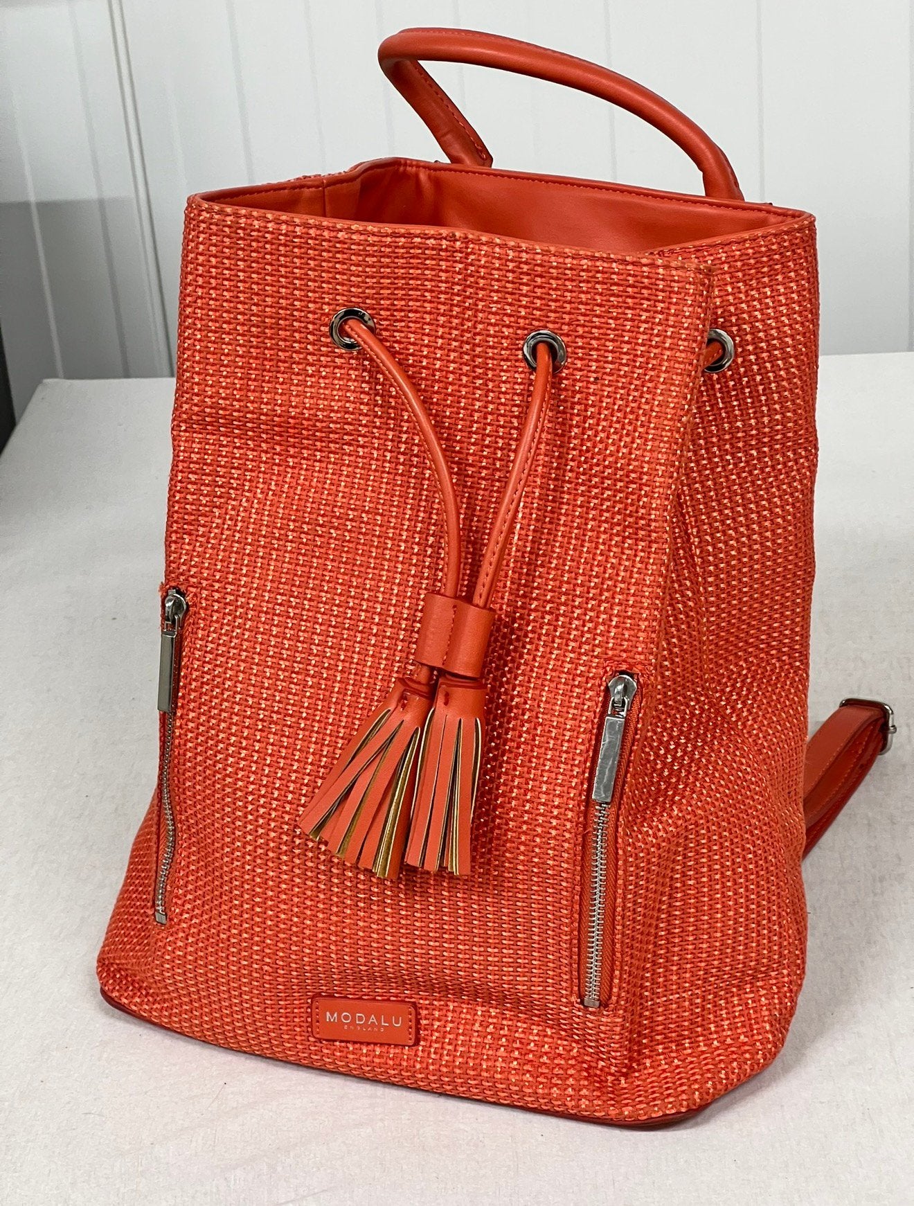 Sac à dos Modalu Lulu - Sac à dos vintage orange pour femme, Enlèvement ou Envoi, Comme neuf, 25 à 40 cm, 30 à 45 cm