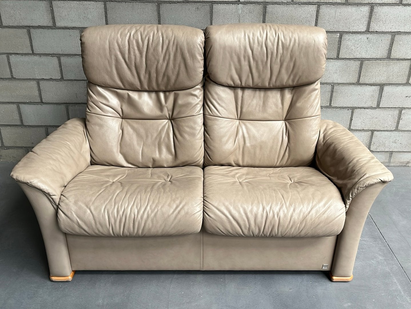2-zit Stordal leder, Huis en Inrichting, Zetels | Zetels, Ophalen, Gebruikt, Tweepersoons, Klassiek, comfort