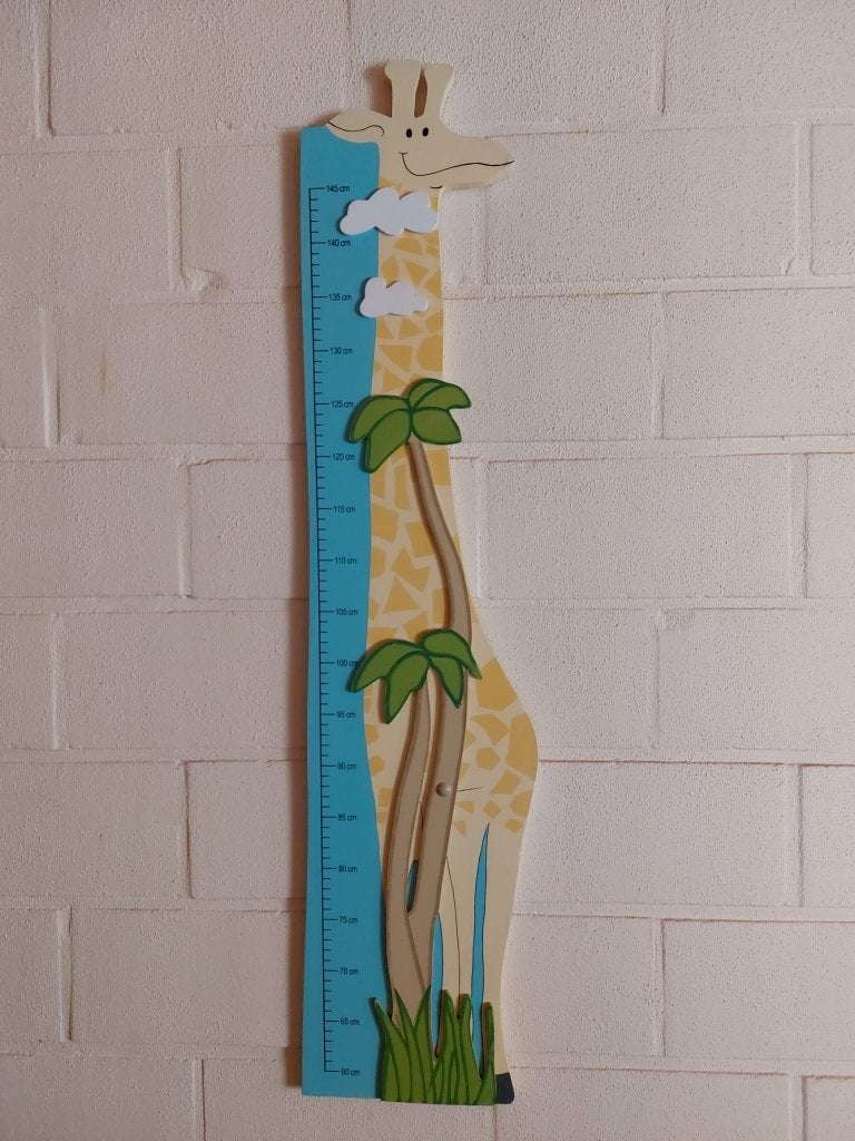 Houten groeimeter Giraf voor kinderkamer, Ophalen, Gebruikt, Wanddecoratie