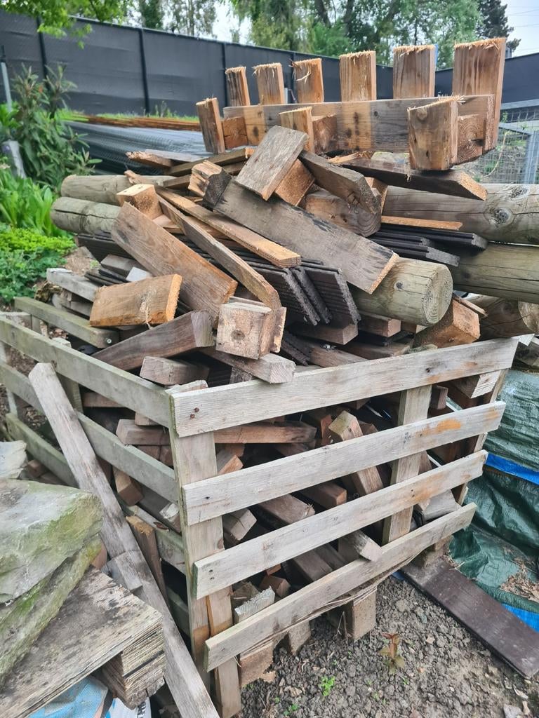 Kist 1m3 afval/brandhout, Tuin en Terras, Brandhout, Ophalen
