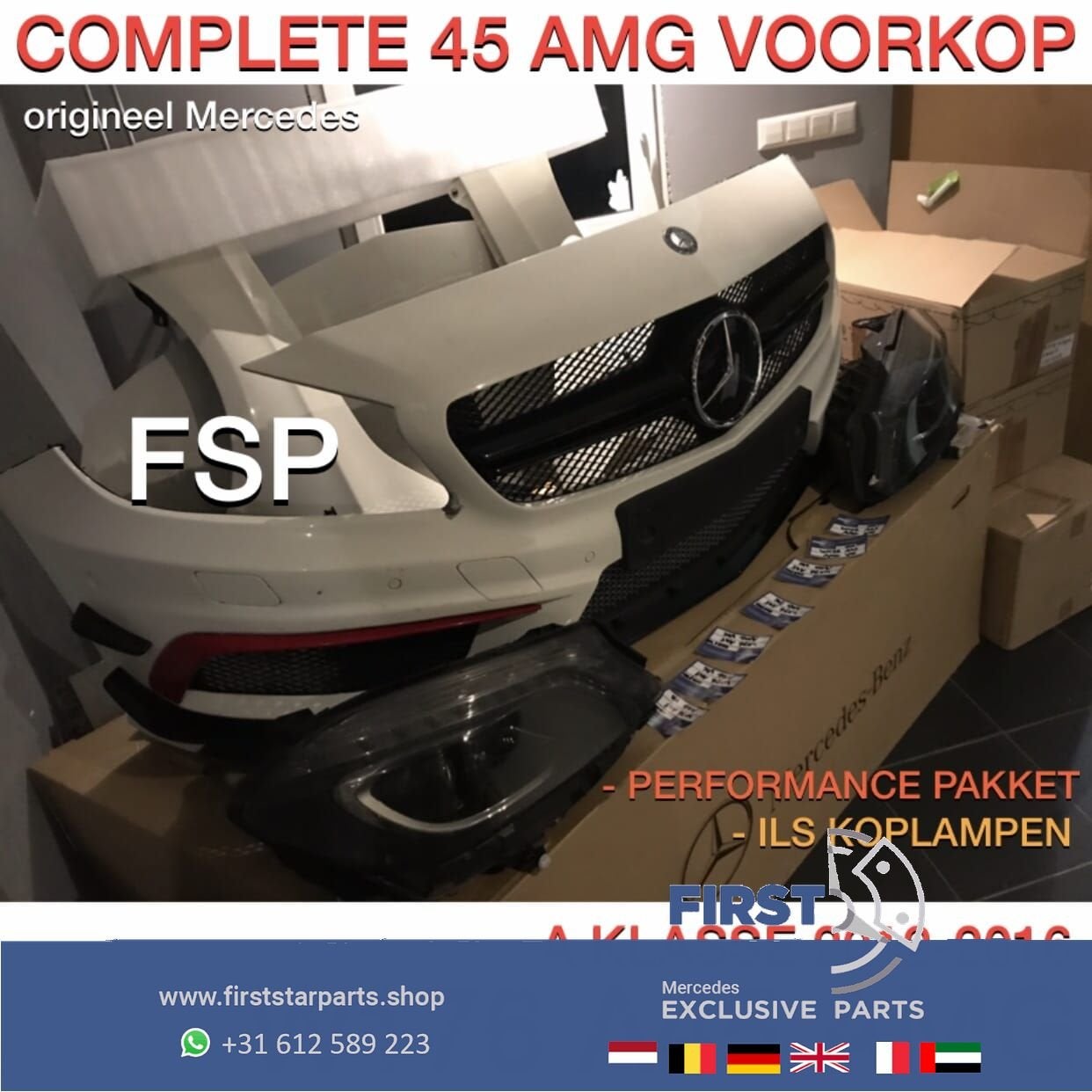 W176 A45 VOORKOP COMPLEET Mercedes A Klasse WIT KOP FRONT 45, Utilisé, -, Avant, -