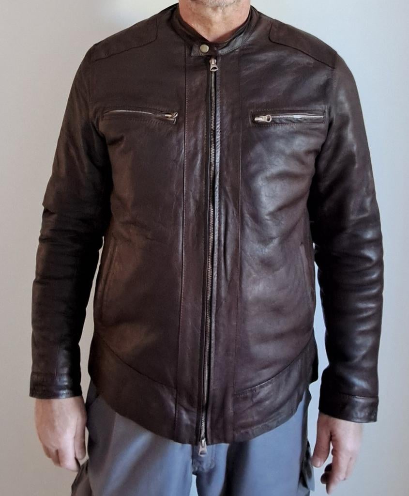 VESTE EN CUIR  H 2XL PROTECTION COUDE ÉPAULE DOS PEU SERVI, Enlèvement