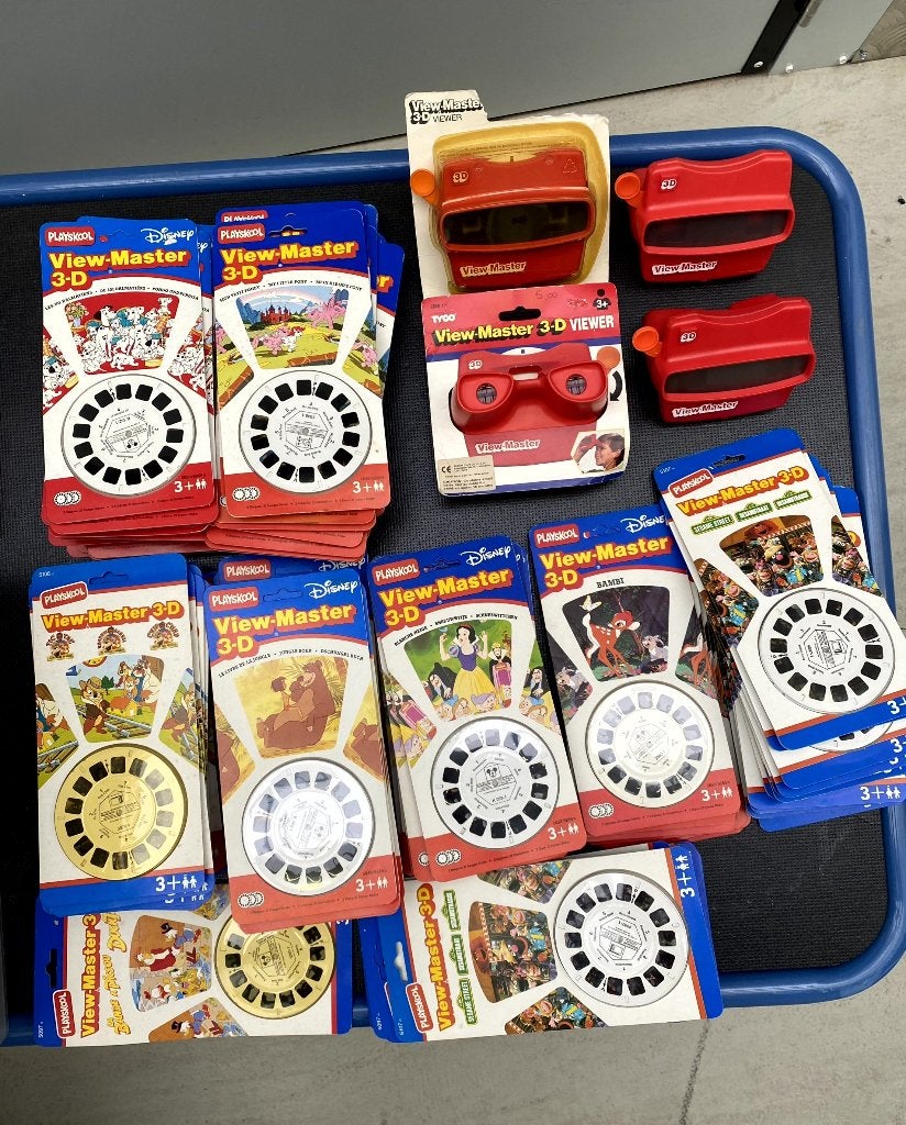 Lot 105 cartes View-Master 3D NEUVES sous blister + Viewers, Enlèvement