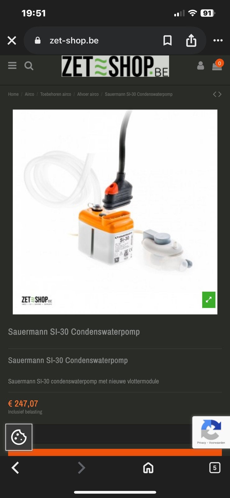 Sauermann Si-30 Condenswaterpomp airco, Ophalen of Verzenden, Nieuw