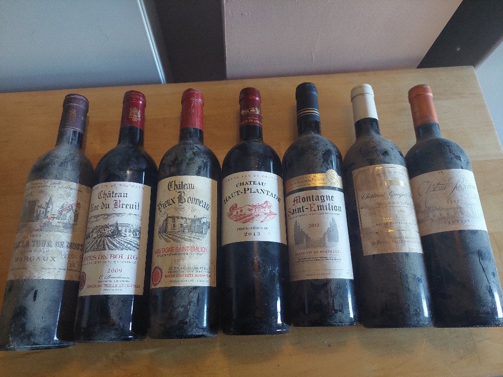 Lot de vielles bouteilles de vin, Ophalen, Frankrijk, Zo goed als nieuw, Rode wijn
