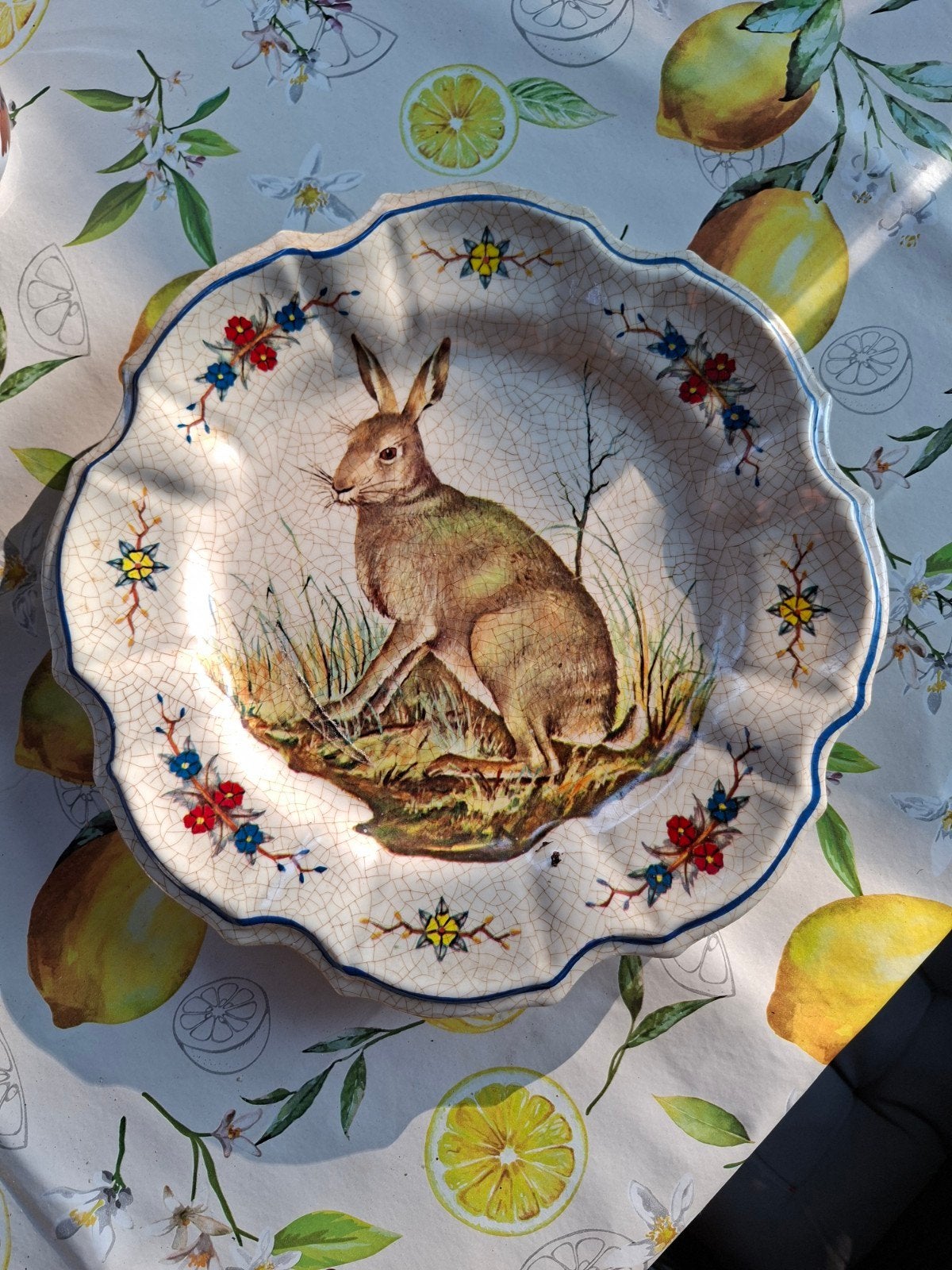 Ancienne assiette en mélamine lapin, Enlèvement ou Envoi