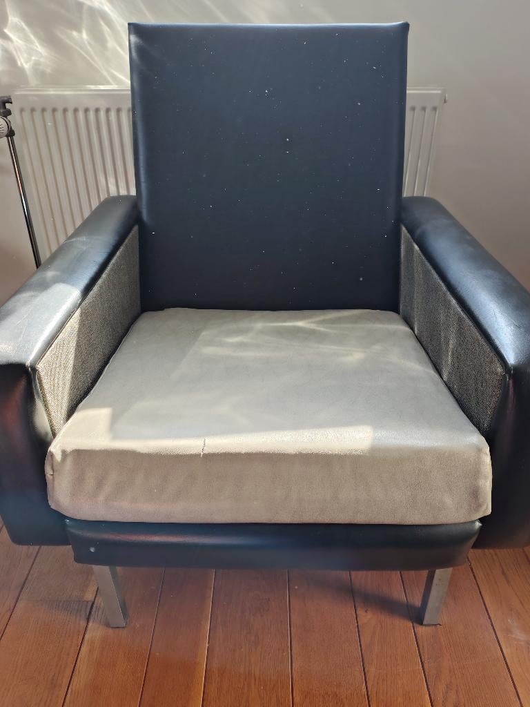 Vintage éénzit in skai jaren '60, Ophalen, Gebruikt, Minder dan 75 cm, Retro vintage