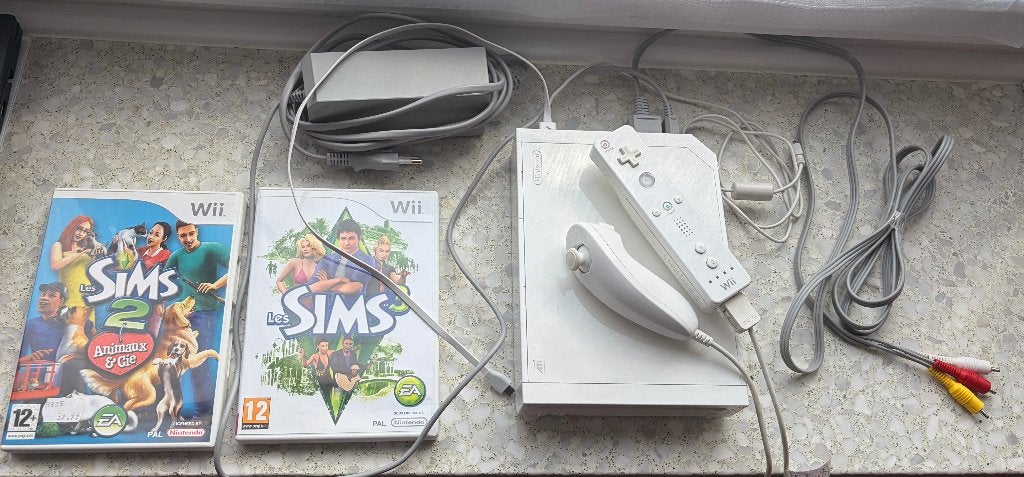Console Wii + 2 jeux, Enlèvement, Utilisé, Avec 1 manette, Avec jeux