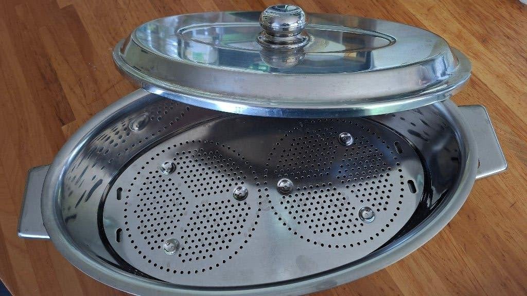 poêle à pocher en acier inoxydable avec insert à pocher, Enlèvement ou Envoi, Neuf, Inox, Casserole ou Cocotte-minute