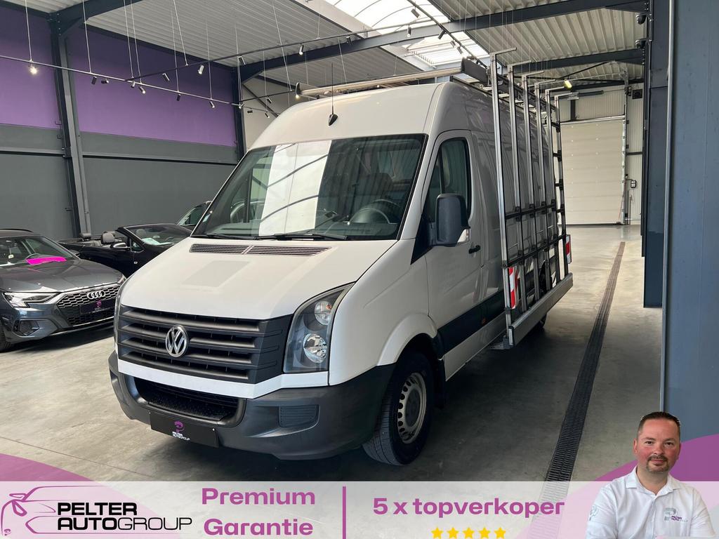 Volkswagen Crafter 2.0 TDi L2H2, Auto's, Euro 5, Zwart, Leder en Stof, Wit