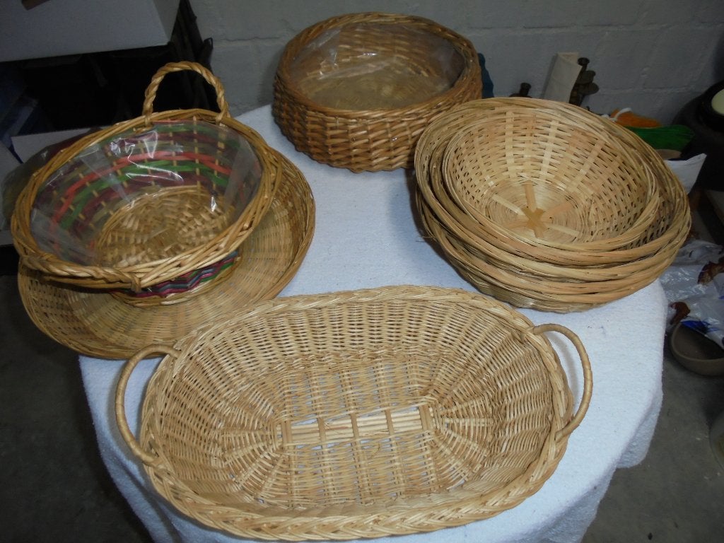 Rieten mandjes, Huis en Inrichting, Schaal, Geribbeld, Rond, Ophalen of Verzenden