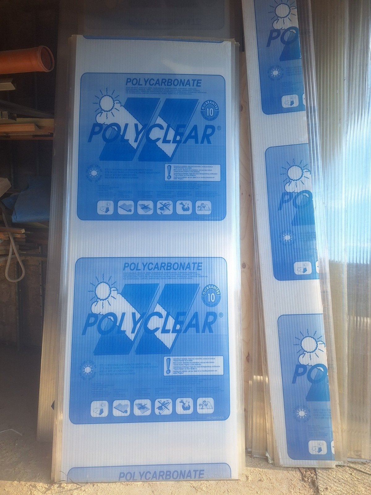 plaques polycarbonate 16mm 2.5m, Enlèvement, Comme neuf, 80 à 120 cm, 160 cm ou plus