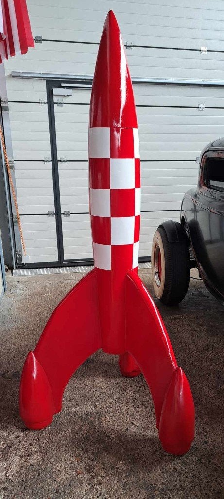 Kuifje raket XXL decoratie beeld tintin mancave gameroom, Enlèvement, Comme neuf, Autres types
