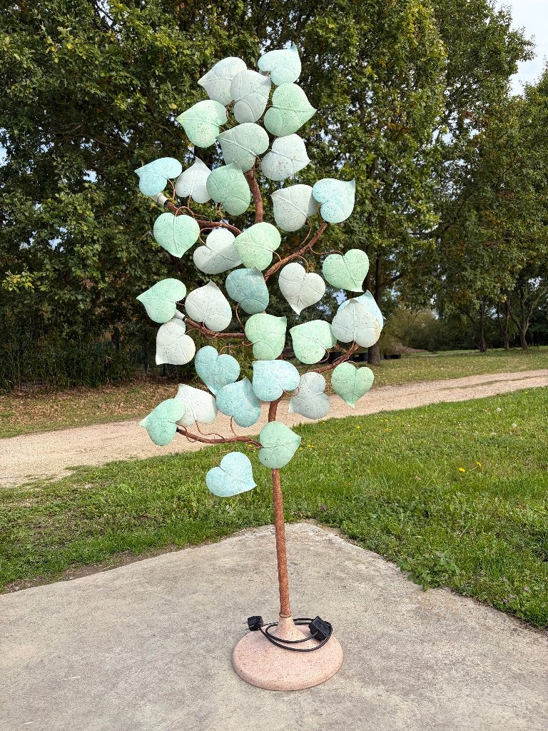 Terzani vloerlamp met groene bladeren & 6 lichtpunten, Enlèvement, Comme neuf, 150 à 200 cm