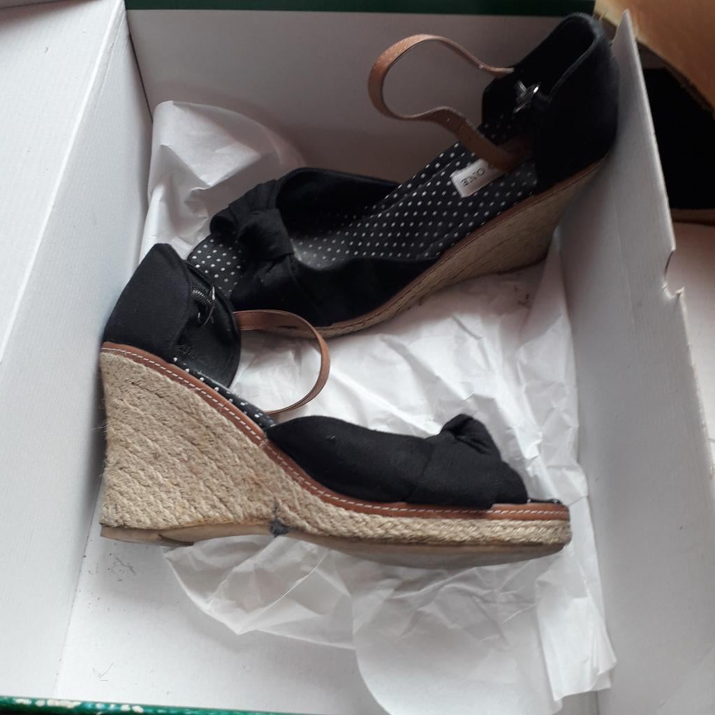 espadrille, Espadrilles, Verzenden, Zwart, Gedragen