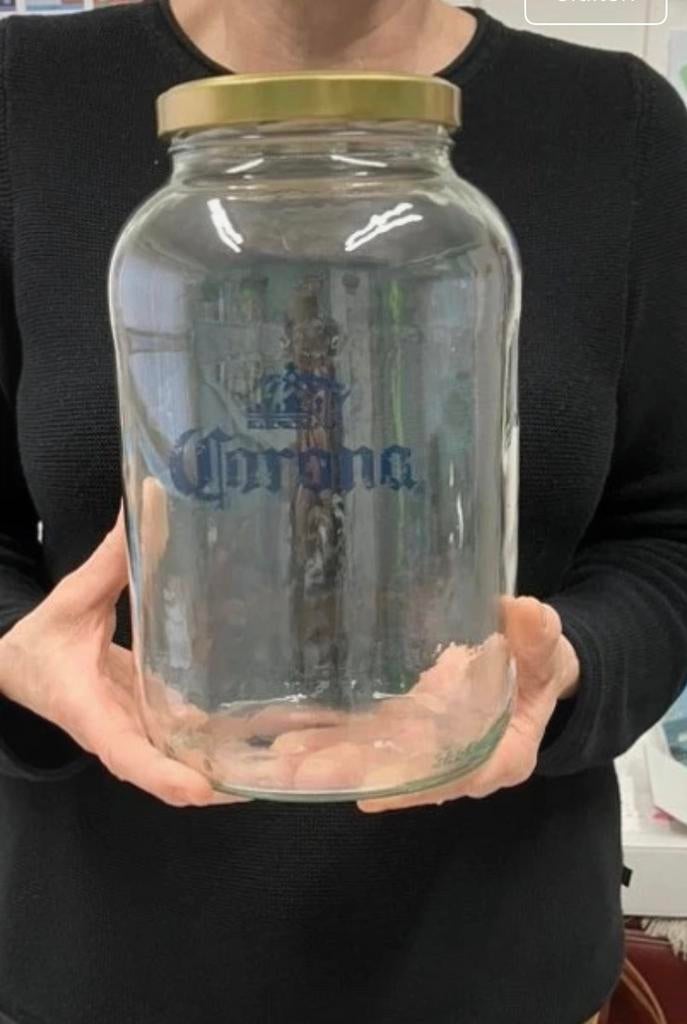 Grand bocal de rangement en verre de Corona, Maison & Meubles, Enlèvement, Neuf