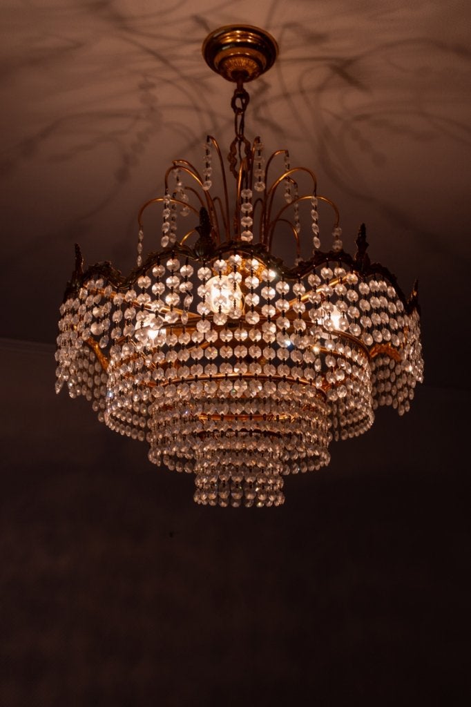 lustre en cristal de style panier, Enlèvement, Comme neuf, Verre