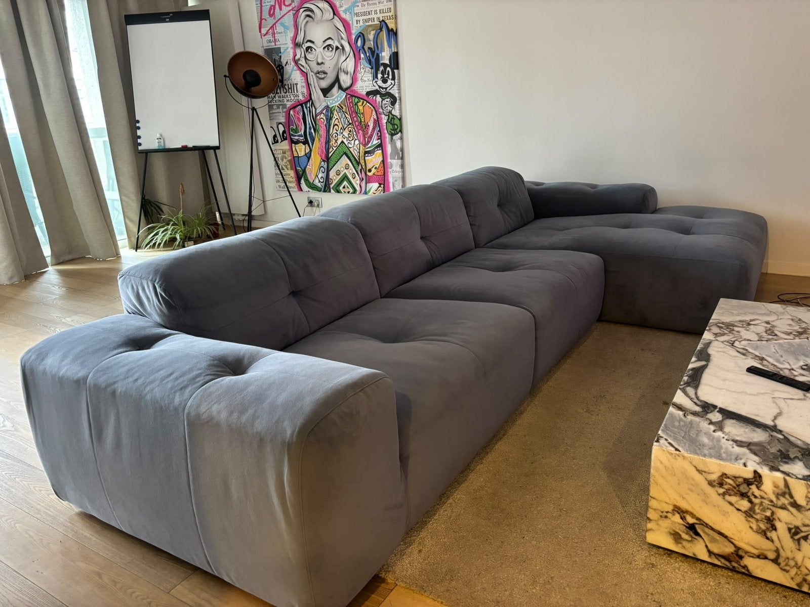 Bank/sofa met kleine voetenbank te koop, Ophalen of Verzenden, Gebruikt