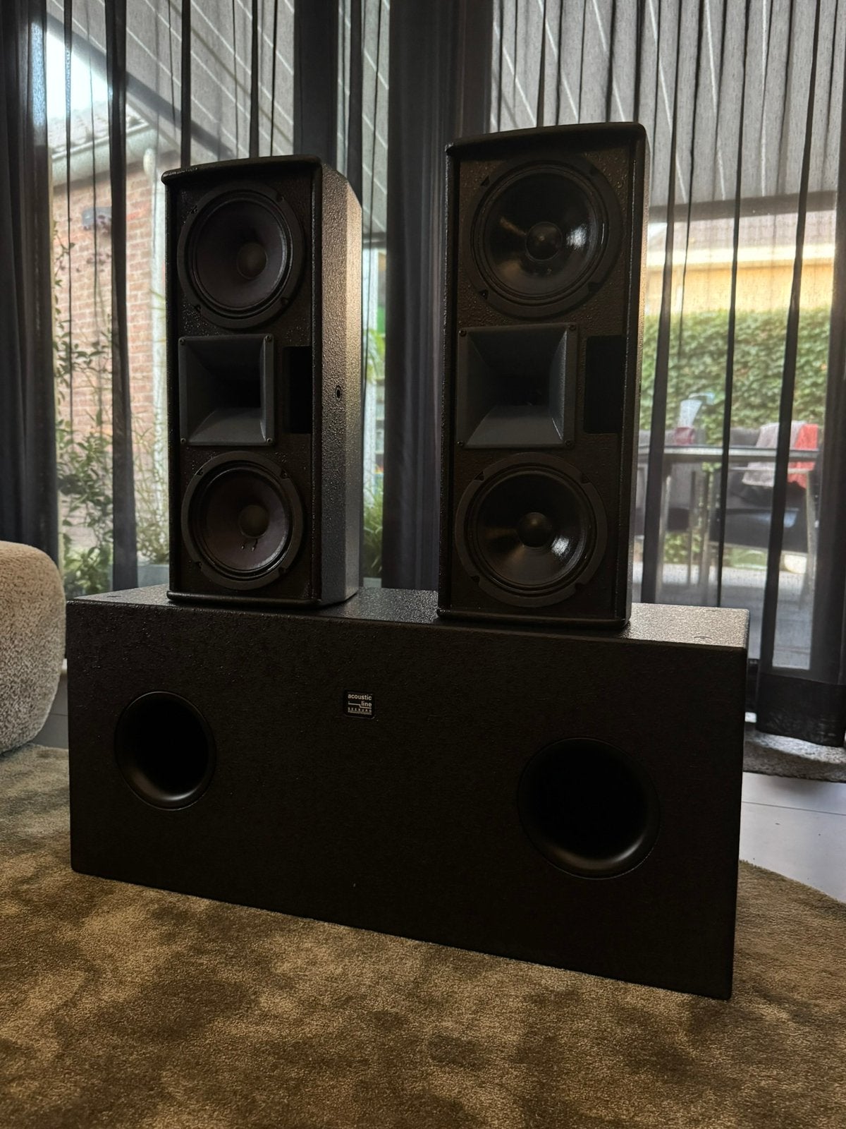 Seeburg Acoustic Line PA set - A1 + A2 - geluidsinstallatie, Audio, Tv en Foto, Luidsprekerboxen, Ophalen, Zo goed als nieuw, Subwoofer