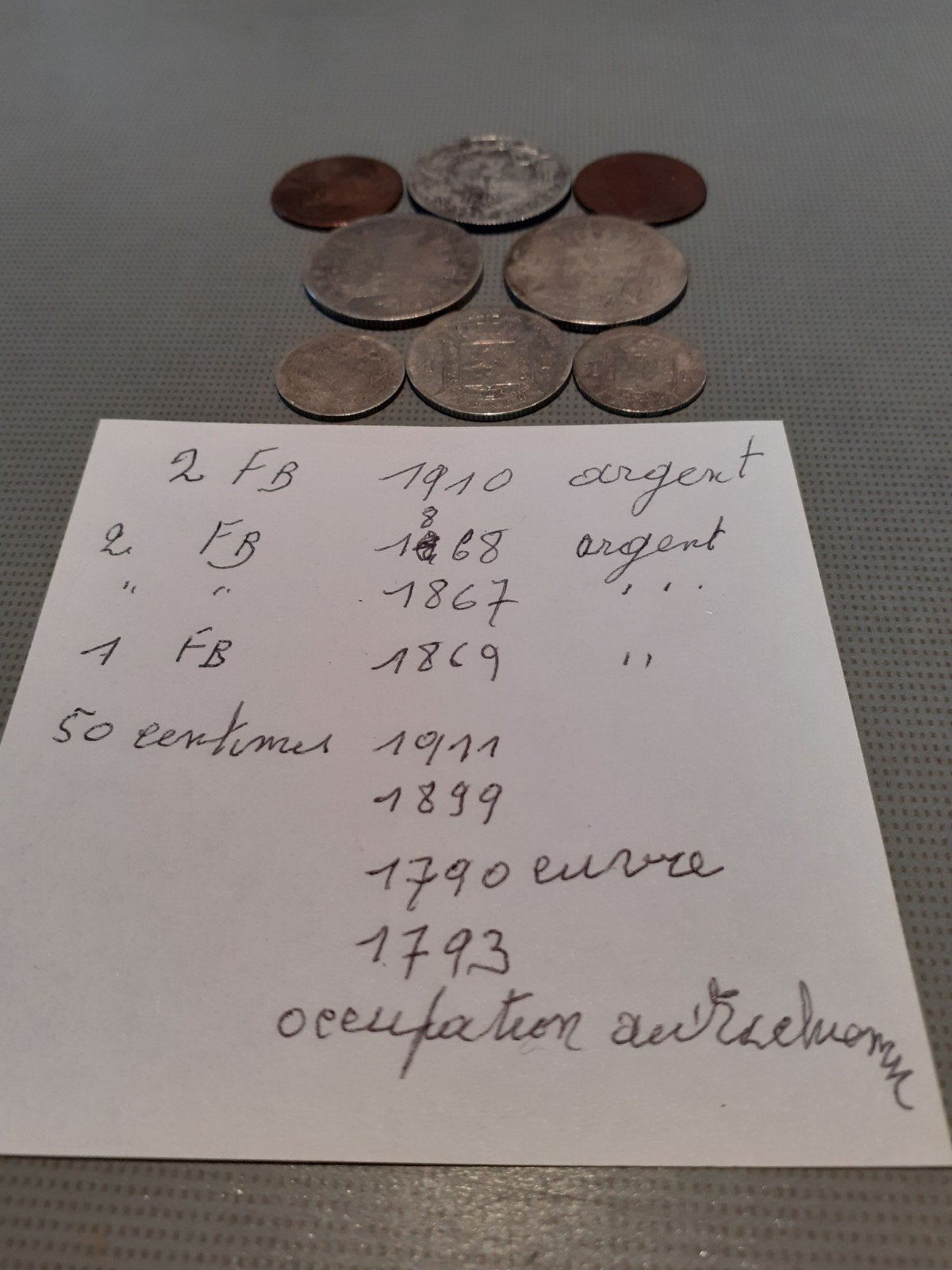Piece belge argent et cuivre, Timbres & Monnaies, Enlèvement, Argent