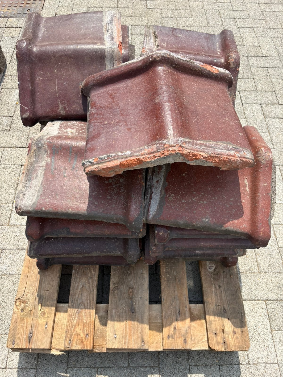 Capstones de récupération en céramique/« chapeaux Napoléon », Bricolage & Construction, Enlèvement, Comme neuf