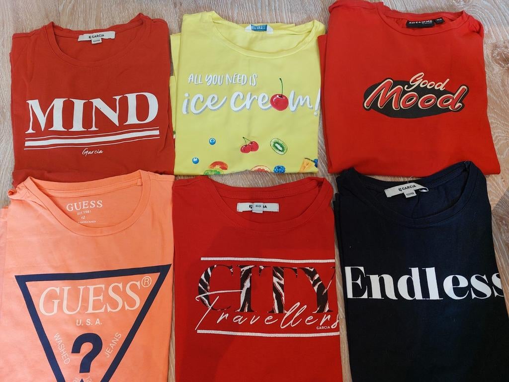 6 tshirts maat 152, Kinderen en Baby's, Gebruikt, Meisje, Ophalen of Verzenden, Shirt of Longsleeve
