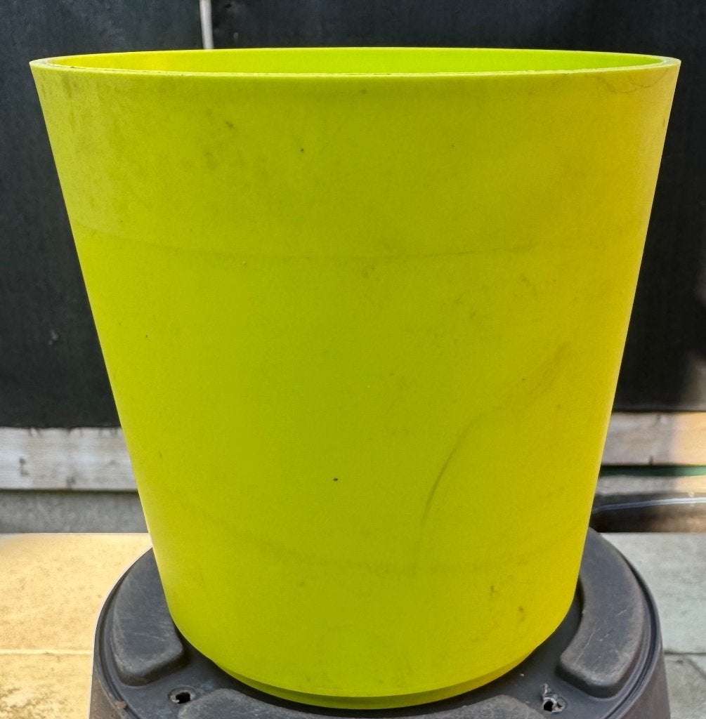 Groene bloempot diameter 16, Tuin en Terras, Ophalen, Kunststof, Gebruikt, Rond