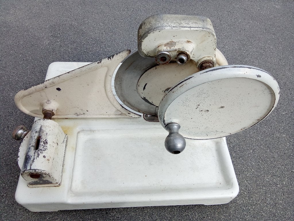 Vleesmachine, snijmachine in emaille., Enlèvement ou Envoi