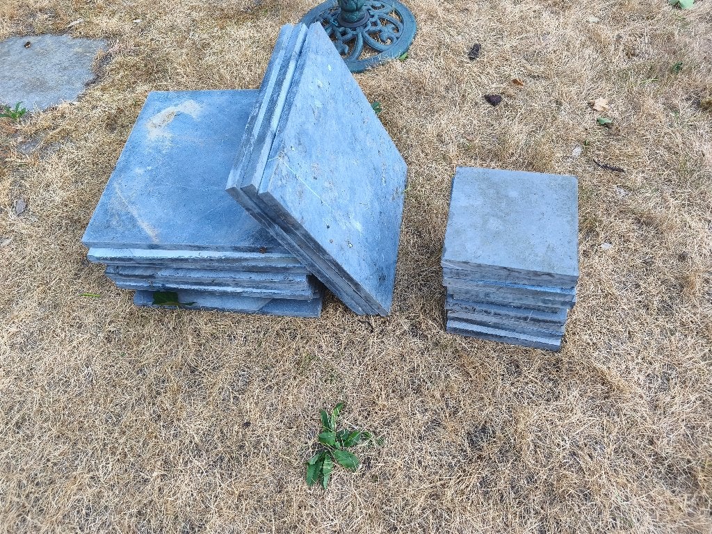 Blauwsteen tegel 40x40 en 20x20, Doe-het-zelf en Bouw, Ophalen, Overige typen, Zo goed als nieuw, 20 tot 40 cm