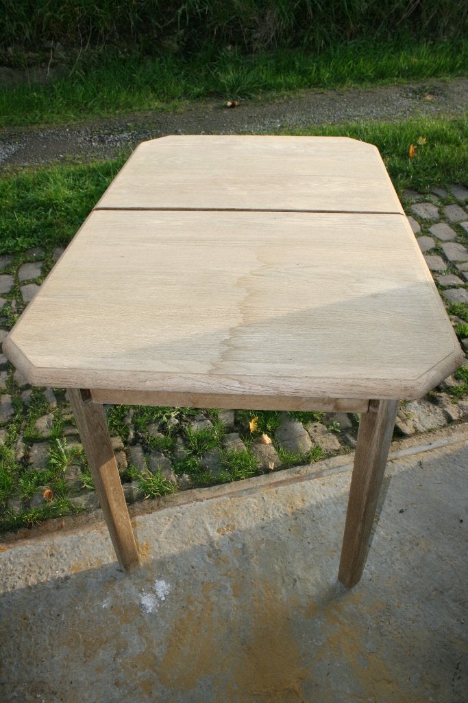 Table en chêne Clair avec rallonge Sécurité  coin coupés, Antiquités & Art, Enlèvement ou Envoi