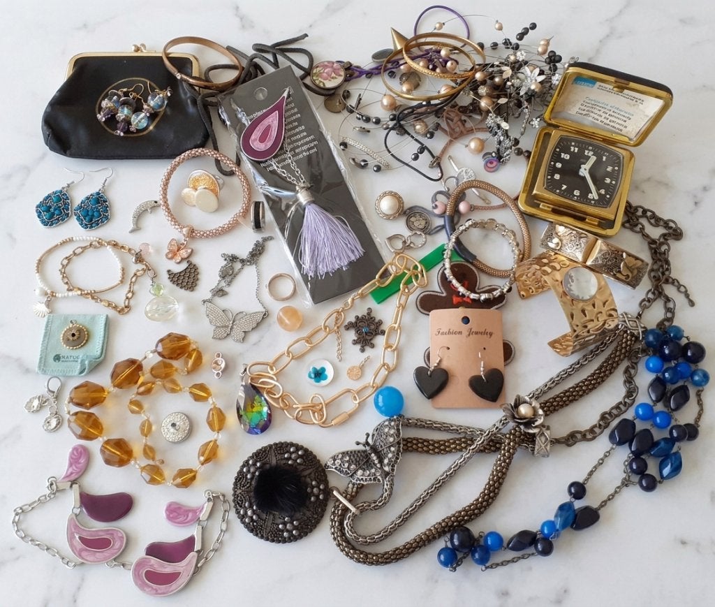 lot sieraden 3 ongeveer 1 kg, Handtassen en Accessoires, Ophalen of Verzenden, Zilver, Overige typen, Met edelsteen
