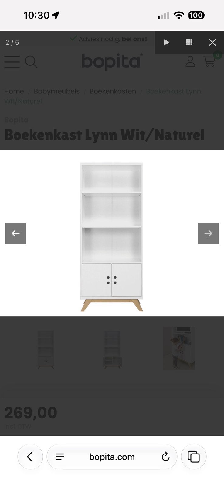 Boekenkast Bopita, Kinderen en Baby's, Ophalen, Zo goed als nieuw