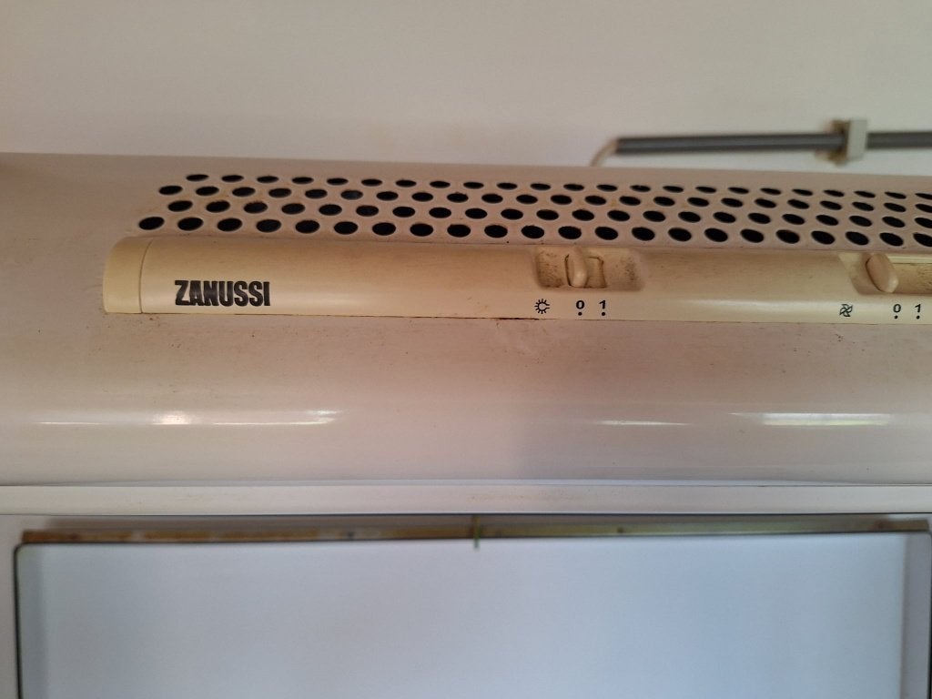 large hotte Zanussi d'environ 90 cm de large, Enlèvement, Utilisé, Crème, 50 à 100 cm