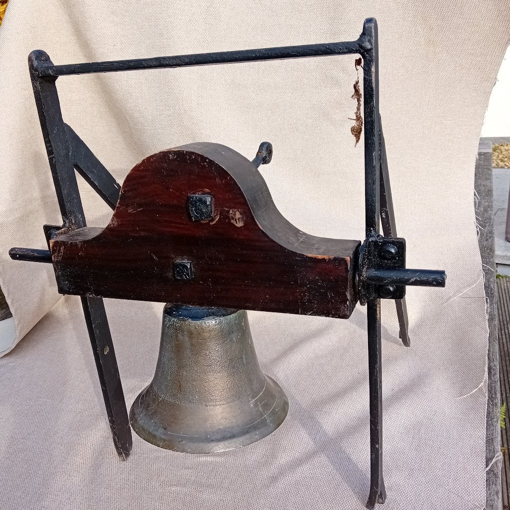 Antieke bronzen bel met ophanging, Antiek en Kunst, Antiek | Brons en Koper, Ophalen of Verzenden, Brons