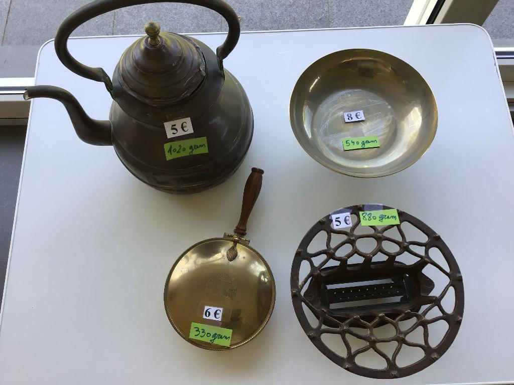 24 stuks koperen voorwerpen, Antiek en Kunst, Ophalen of Verzenden, Koper