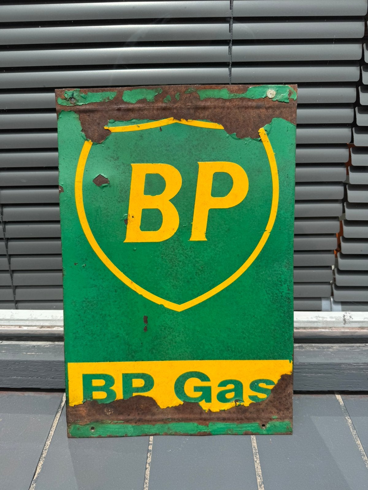 Ancien panneau publicitaire BP Gas, Collections, Marques & Objets publicitaires, Enlèvement ou Envoi, Utilisé, Panneau publicitaire