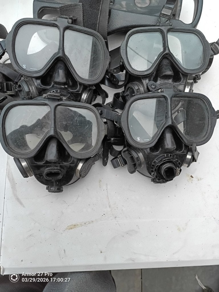 lot materiel de plongée - masque/detendeur/tuyaux/etc, Enlèvement, Utilisé, Lunettes de plongée ou Tuba