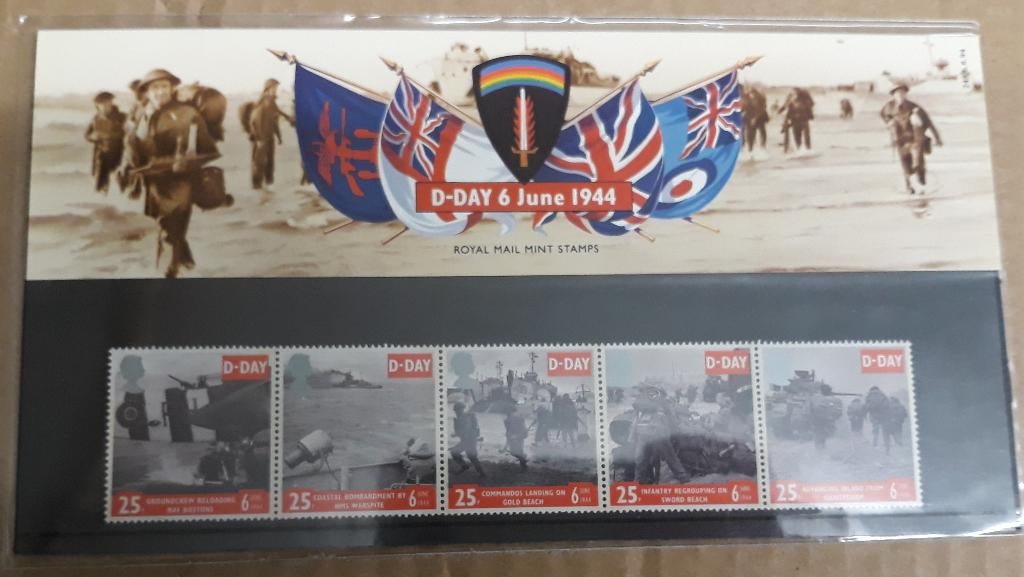UK postzegels D-day herdenking 1994, Postzegels en Munten, Ophalen of Verzenden, Postfris, Overige thema's