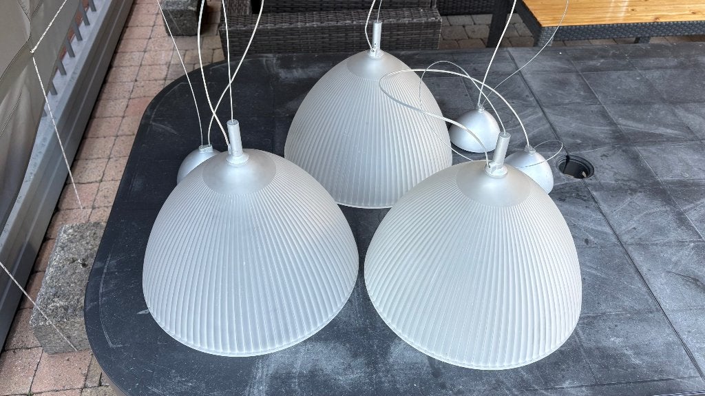 3x Lampes suspensions Lucitalia Stresa-G vintage, Comme neuf, Enlèvement, E27 (grand), Moderne / Design italien / Postmoderne