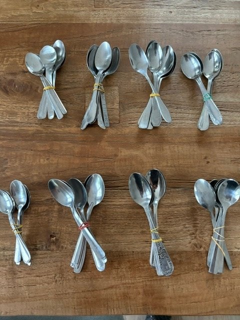 48 koffielepels, Ophalen of Verzenden, Gebruikt, Los bestek