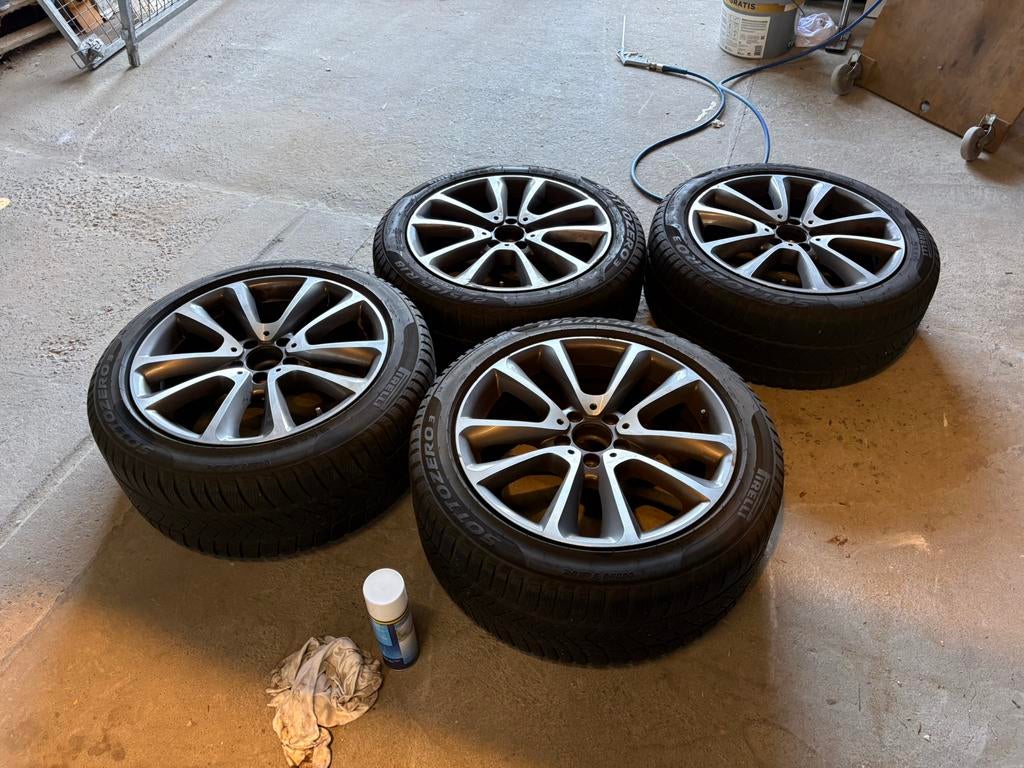Originele velgen mercedes e-classe winterbanden goede staat, Ophalen, Winterbanden, Velg(en)