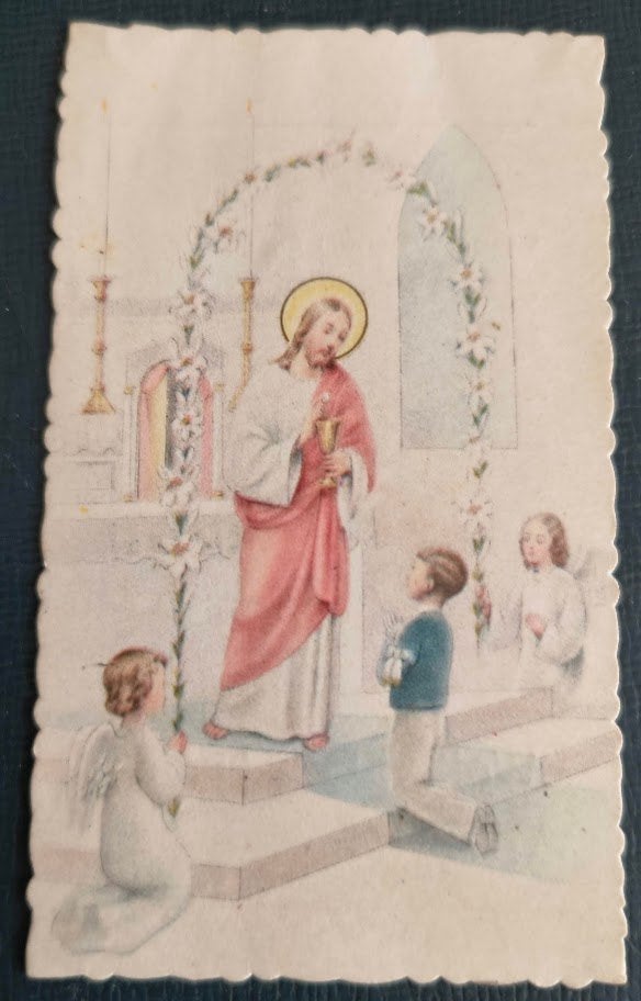 Gedachtenisprentje Walter Van Linden – Sacramentsdag 1949, Verzamelen, Bidprentjes en Rouwkaarten, Ophalen of Verzenden, Bidprentje