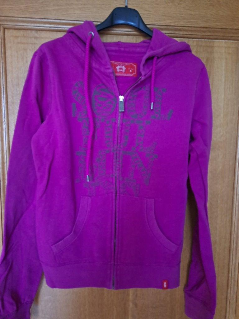 Paarse trui met rits en kap edc, Kleding | Dames, Truien en Vesten, Paars, Ophalen of Verzenden, Zo goed als nieuw, Maat 36 (S)