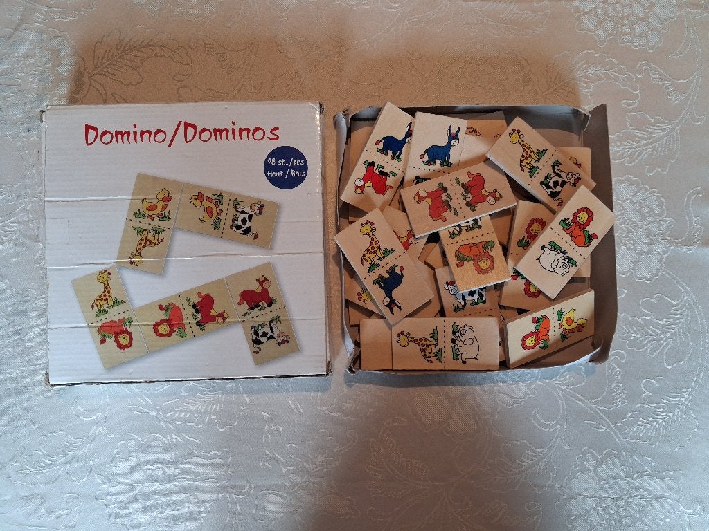 houten dominos, Ophalen, Gebruikt
