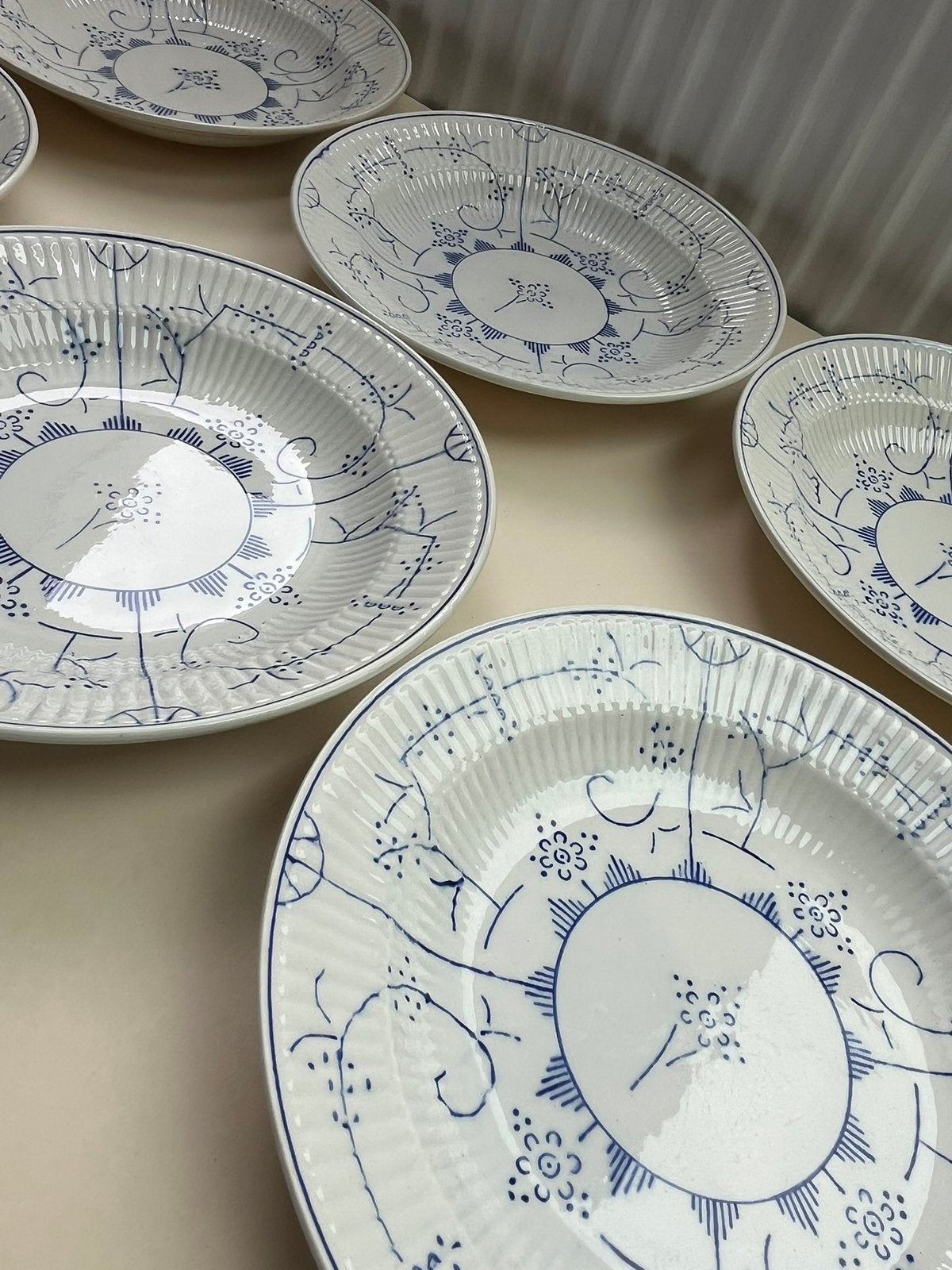 6 assiettes creuses vintage | Boch Copenhague, Enlèvement ou Envoi