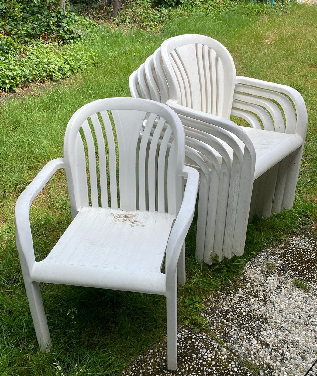 Kettler stapelstoel tuinstoel wit, Jardin & Terrasse, Chaises de jardin, Enlèvement, Utilisé, Plastique, Empilable