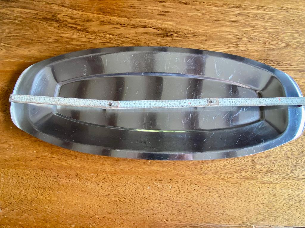 60 cm lange 18-10 roestvrijstalen visschaal, Huis en Inrichting, Keuken | Servies, Overige materialen, Gebruikt, Ophalen of Verzenden