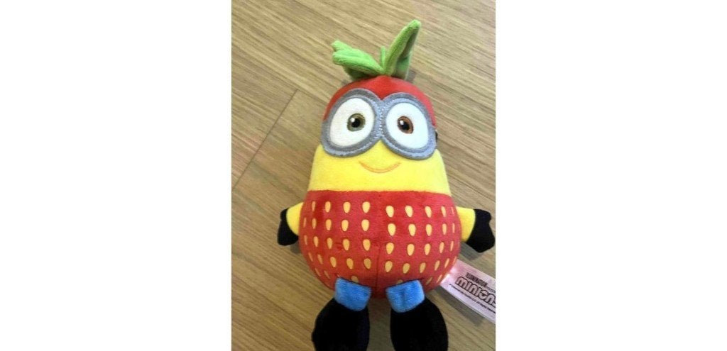 Peluche Minion déguisé en fraise (Minions officiel), Enlèvement ou Envoi, Utilisé, Interactif