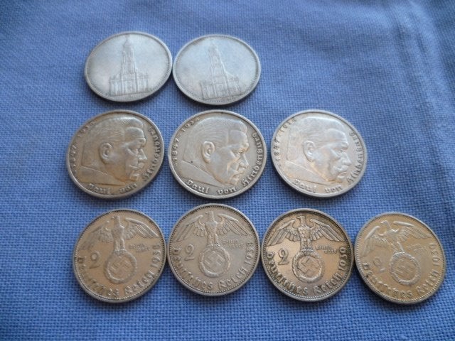 Allemagne 9 pièces en argent., Antiquités & Art, Enlèvement ou Envoi